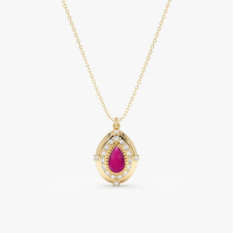 0.27 Ct genuine Pink gemstone minimalist pendant necklace with elegant design and rich color, perfect jewelry for women and everyday styling