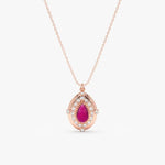 0.27 Ct genuine Pink gemstone minimalist pendant necklace with elegant design and rich color, perfect jewelry for women and everyday styling
