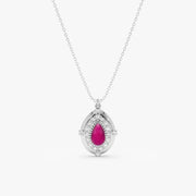 0.27 Ct genuine Pink gemstone minimalist pendant necklace with elegant design and rich color, perfect jewelry for women and everyday styling