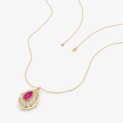 0.27 Ct genuine Pink gemstone minimalist pendant necklace with elegant design and rich color, perfect jewelry for women and everyday styling