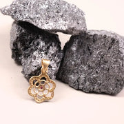 Victorian Silver Flower Pendant – Dainty Pink Ruby Gemstone Necklace, Handmade Antique Jewelry, Anniversary Gift