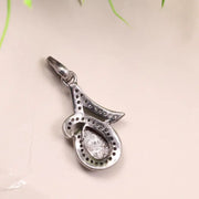 Art Deco Teardrop Stone Pendant – 925 Sterling Silver Antique Necklace, Unique Handmade Rustic Gemstone Jewelry