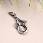 Art Deco Teardrop Stone Pendant – 925 Sterling Silver Antique Necklace, Unique Handmade Rustic Gemstone Jewelry