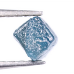 0.35 Ct Natural Blue Rough Diamond, Cube Shape Uncut Raw Stone, Conflict-Free Loose Gem for Engagement Ring or Custom Jewelry