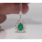 2 CT lab created green gemstone pendant necklace with elegant green stone and fine jewelry setting for women