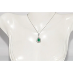 2 CT lab created green gemstone pendant necklace with elegant green stone and fine jewelry setting for women
