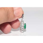 2 CT lab created green gemstone pendant necklace with elegant green stone and fine jewelry setting for women