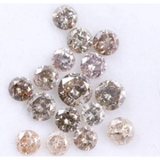1.99 Ct Natural Round Loose Diamonds Lot, Mix Fancy Color Salt and Pepper Diamonds for Jewelry, Rustic Raw Natural Diamond , 16 Pcs