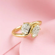 1.69 Ct MOI lab created marquise diamond ring, gold band, elegant and romantic jewelry piece.