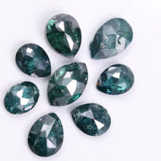 2.82 Ct Natural Rustic Pear and Oval, Marquise Cut Blue Diamonds | 8 Piece Rose Cut Diamond Lot | Treated Blue Color Natural Loose Diamond