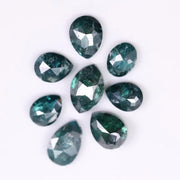 2.82 Ct Natural Rustic Pear and Oval, Marquise Cut Blue Diamonds | 8 Piece Rose Cut Diamond Lot | Treated Blue Color Natural Loose Diamond