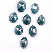 4.94 Ct Natural Blue Diamonds 8 Peice Lot, Mixed Pear, Oval & Marquise Cut Loose Diamonds, Salt and Pepper Diamond Lot for Jewelry Making