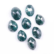 4.94 Ct Natural Blue Diamonds 8 Peice Lot, Mixed Pear, Oval & Marquise Cut Loose Diamonds, Salt and Pepper Diamond Lot for Jewelry Making