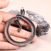 Victorian Snake Brooch with Ruby Gemstone – Gothic Silver Statement Pin & Black Diamond Pendant Gift