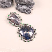 Victorian Purple & Blue Gemstone Pendant – Sterling Silver Antique Diamond Jewelry | 18th Century Inspired Unique Pendant Gift