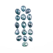 4.13 Ct Blue Mix Diamond Lot I 16 Pcs Rose Cut Rustic Diamonds | Pear, Oval and Marquise Fancy Color Loose Stones for Engagement Rings
