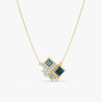 4.76 Ct Genuine Blue Diamond Necklace Elegant Minimalist Luxury Pendant Fine Jewelry for Women