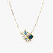 4.76 Ct Genuine Blue Diamond Necklace Elegant Minimalist Luxury Pendant Fine Jewelry for Women