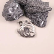 Antique Bow Design Sterling Silver Pendant, Vintage Diamond Accent Necklace, Handmade Victorian Inspired Jewelry, Unique Gift For Mother