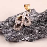 Victorian Style Personalized Letter Necklace – P Initial Pendant with Diamonds, Handmade Dainty Jewelry, Anniversary Gift
