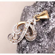 Victorian Style Personalized Letter Necklace – P Initial Pendant with Diamonds, Handmade Dainty Jewelry, Anniversary Gift