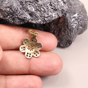 Flower Pendant with Diamond – Victorian Inspired Dainty Floral Silver Necklace, Handmade Beautiful Jewelry