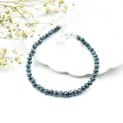 Blue diamond beads with natural diamond engagement rings and luxury custom fine jewelry designs