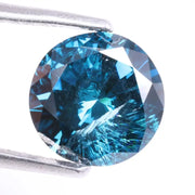 Round Blue Lab Grown Diamond, 1.37 Ct CVD Loose Diamond ,Sustainable Stone for Fine Jewelry, Ring or Necklace, One of a Kind