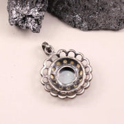 Georgian style Black Stone Pendant Necklace, Sterling Silver Boho Gothic Jewelry, Handmade Statement Jewelry Pendant, Unique Jewelry Gift