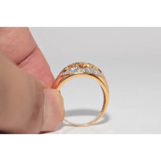 Luxury lab created gemstone ring with emerald cut green stone and diamond accents
