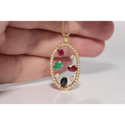 3.50 Ct lab created gemstone and ruby vintage style ring with rare diamond accents, elegant antique design fine jewelry piece for women with rich color and timeless appeal