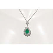 2 CT lab created green gemstone pendant necklace with elegant green stone and fine jewelry setting for women