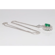 2 CT lab created green gemstone pendant necklace with elegant green stone and fine jewelry setting for women
