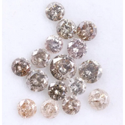 1.99 Ct Natural Round Loose Diamonds Lot – 16 Pcs Mixed Fancy Color Salt & Pepper Rustic Diamonds for Jewelry, Custom Rings & Artisan Designs