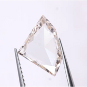 1.11 CT Shield Rose Cut Lab Grown Diamond, Light Brown Ethical Sustainable Loose Diamond for Engagement Ring & Fine Jewelry