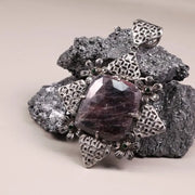 Art Deco Style Pendant – Cushion Cut Large Purple Diamond in Sterling Silver | 19th Century Inspired Jewelry Gift