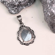 Pear Cut Natural Diamond Pendant – Vintage Sterling Silver Necklace with Black Diamond, Handmade Gothic Jewelry, Unique Gift for Her