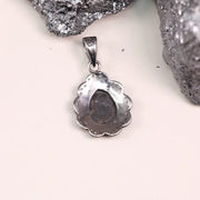 Pear Cut Natural Diamond Pendant – Vintage Sterling Silver Necklace with Black Diamond, Handmade Gothic Jewelry, Unique Gift for Her