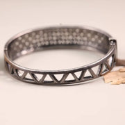 Vintage Filigree Silver Bracelet – 925 Sterling Silver Cuff with Art Deco Lattice Design, Handmade Antique Style Jewelry Gift for Her