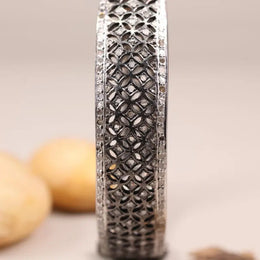 Vintage filigree silver bracelet, 925 sterling silver cuff with Art Deco lattice design, handmade antique style jewelry gift for her