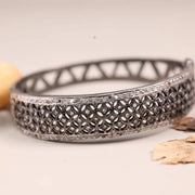 Vintage Filigree Silver Bracelet – 925 Sterling Silver Cuff with Art Deco Lattice Design, Handmade Antique Style Jewelry Gift for Her