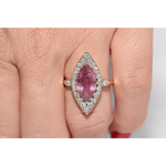 Classic lab created gemstone ring with oval amethyst stone and sparkling diamond band