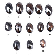 0.68 To 1.39 Ct Black Brown Colored Diamond Oval Shaped Diamond Natural Lot CVD Rose Cut Diamond Use For Custom Jewerly.