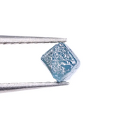0.35 Ct Natural Blue Rough Diamond Cube Shape Uncut Raw Stone For Custom Jewerly 