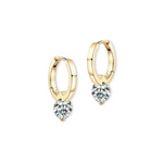 Amethyst earrings gold dangle gold earrings with elegant rose gold stud and hammered hoop design