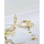 gold square earrings with modern geometric style, paired with pearl and gold earrings for elegant everyday fashion jewelry.