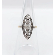 1.30 Ct rose cut lab created diamond ring with princess cut design, modern bridal engagement ring in elegant style