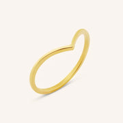 Thin V ring minimalist chevron gold ring dainty stacking ring elegant simple jewelry for everyday wear