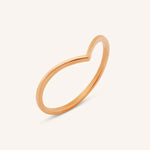 Thin V ring minimalist chevron gold ring dainty stacking ring elegant simple jewelry for everyday wear