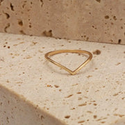 Thin V ring minimalist chevron gold ring dainty stacking ring elegant simple jewelry for everyday wear